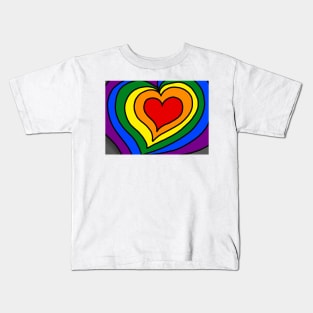 Gay Pride Rainbow LGBTQ Hearts Kids T-Shirt